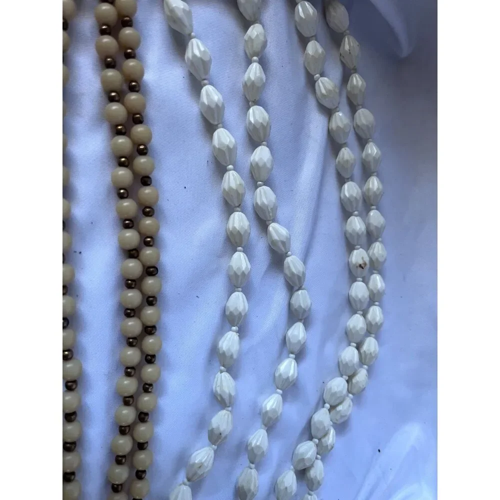 Lot of 4 plastic 1970's Vintage Long Necklaces